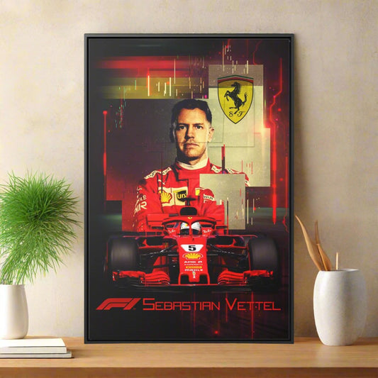 Sebastian Vettel Ferrari F1, Sports Wall Art