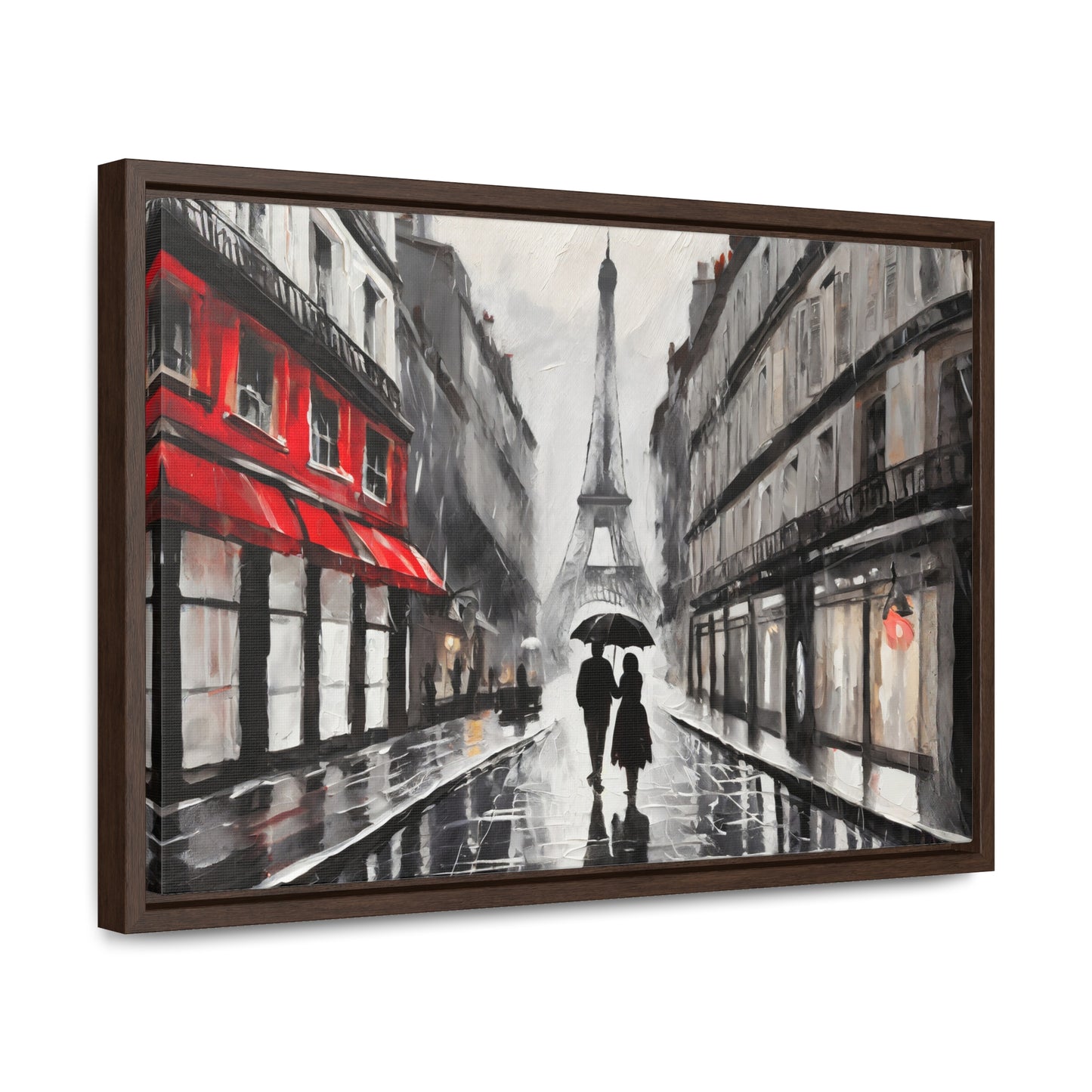 Couple on a raining street of Paris, Wall Art